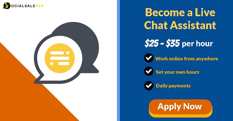 ($25-$35/Hr) HIRING! Live Chat Assistants - WORK FROM HOME