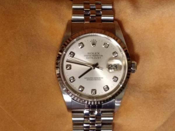Rolex 18k. WG & SS Datejust MOP Diamond Dial watch