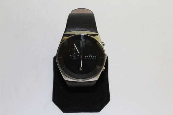 Skagen SKW6070 Havene Black Leather Band Chronograph Men's Dress Watch