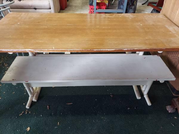Solid Wood Kitchen/Picnic Table and 2 Benches