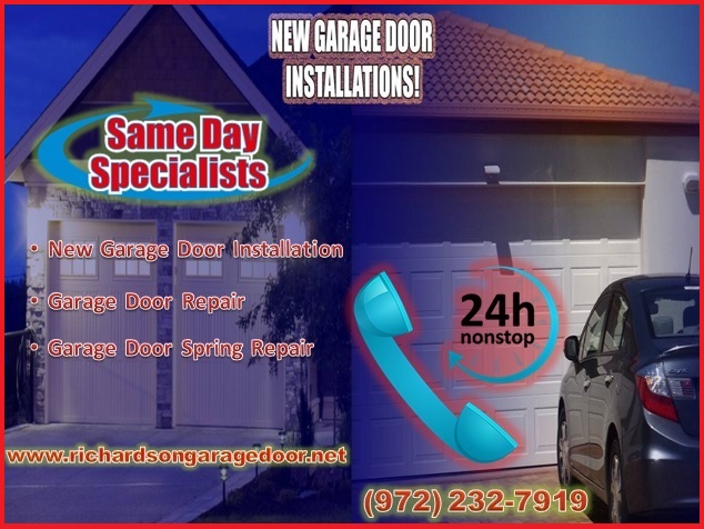 Immediately Response on Garage Door Installation and Replacement ($25.95) Richardson, 75081 TX