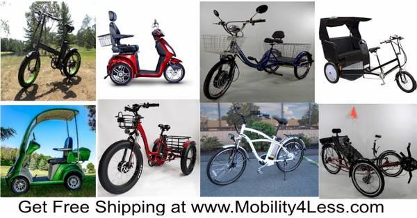 Electric tricycle, mobility scooter, electric trike, wheelchair, bike