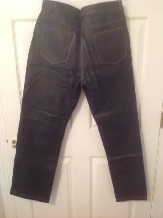 Men's BROWN Leather Motorcycle Pants by MODO PEAU LEATHERS - Size 36