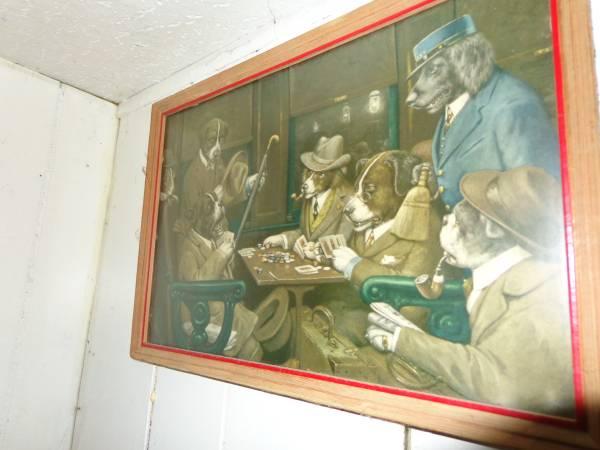 old framed DOGS PLAYING POKER.ex cond!