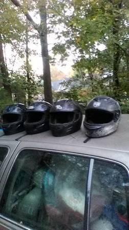 Lot-Full Face Motorcycle Helmets Missing Face Shields  - Each