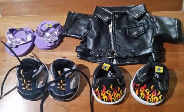 Build a Bear Leather Motorcycle Jacket & Shoes