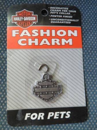 Harley-Davidson pet collar charm, pewter finish, new in package.
