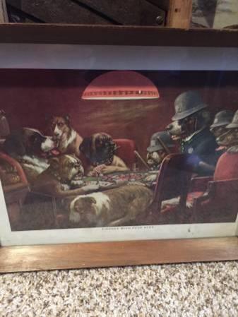Dogs Playing Poker Framed Art Print 