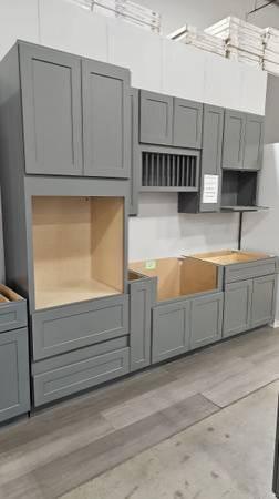 gray shaker kitchen cabinets In Stock Now! bring in your exact sizes for a quote