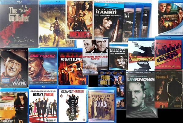 25+ Movies, Blu-ray Collections: Godfather, Die Hard, Oceans, Rambo