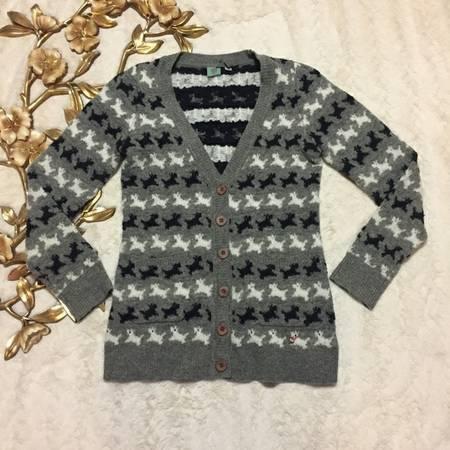NEW $139 ANTHROPOLOGIE Dog Trot Sweater - Super Cute Scotty Dogs!
