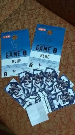 6 tickets and 2 blue pass parking for Texans vs jaguars
