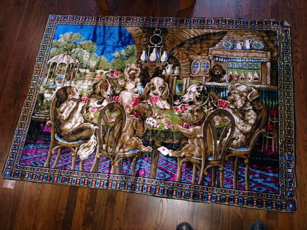 Dogs Playing Poker Tapestry