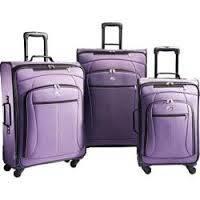 LUGGAGE, THREE (3) PIECES, SPINNER WHEELS, PURPLE, TRAVEL BAGS, NEW