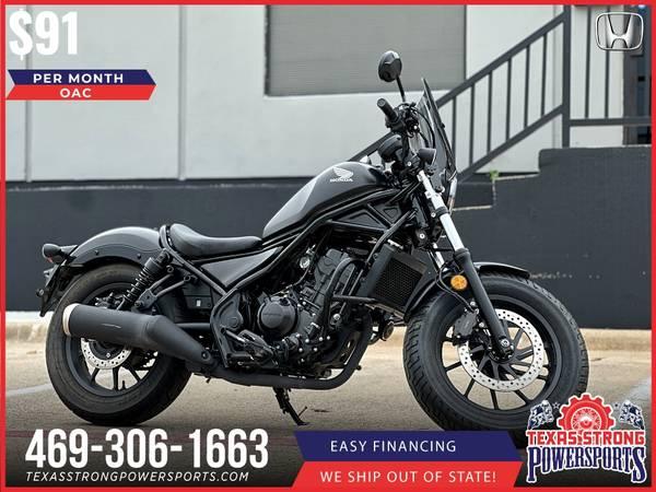 2021 Honda Rebel 300 ABS for $91/mo a month!