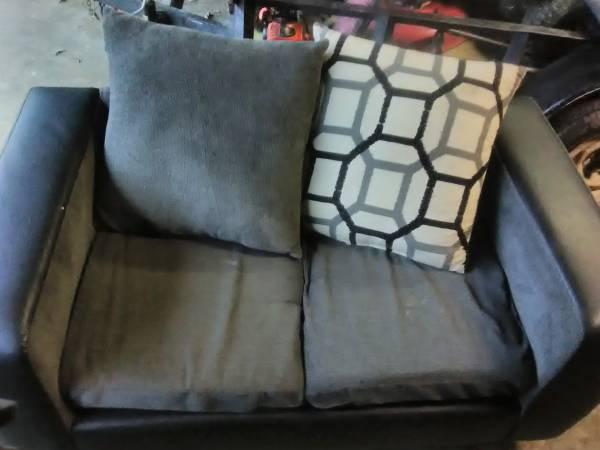 Black &  Gray Couch & Love Seat like New