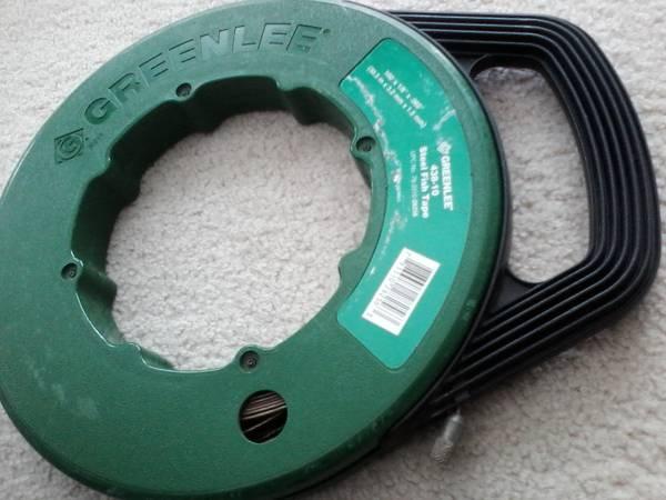 GREENLEE 100 FT. STEEL FISH TAPE.  GOOD COND.
