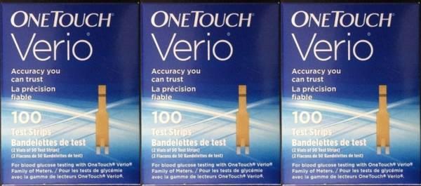 One Touch Verio Diabetic 100 test Strips 11/2019
