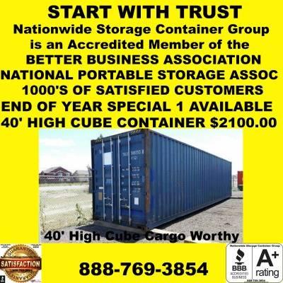 CONTAINER YEAR END SPECIAL SALE SHIPPING STORAGE CONSTRUCTION SALE