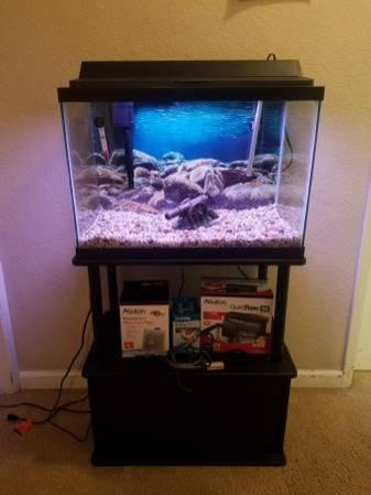 20 gallon fish tank full set up with maching stand