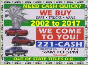 Dealer Buys Cars SUVs & Trucks With Titles. Sell Your 2002-2017 Cash