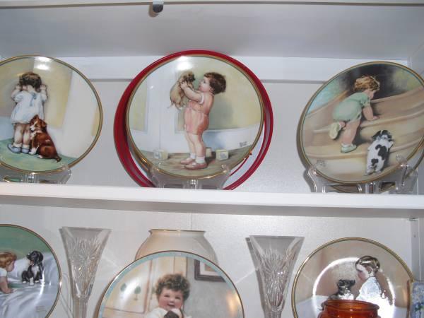 Designer Plates with Babies and Dogs Bessie Pease