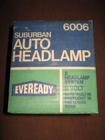 6 Volt Suburban Auto Headlamp 6006 for 40's-50's Vehicles
