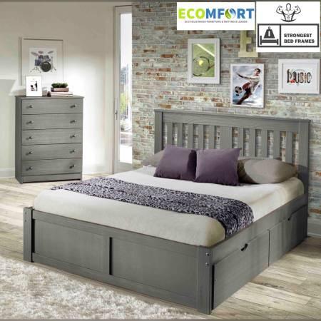BRAND NEW! MY ALL SOLID WOOD PLATFORMS BEDS IN RUSTIC GRAY!