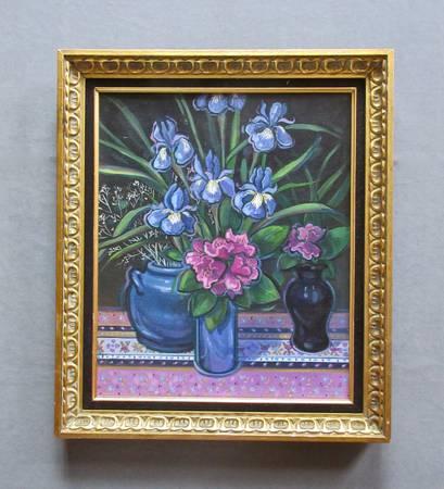 Still Life Oil Painting of Irises