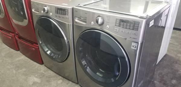 LG front load washer and gas dryer with 10 year factory warranty