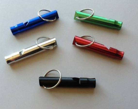 Aluminum Whistles for Sports, Hiking, Safety, Dog Training in 7 colors