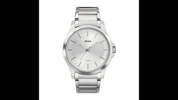 Timex Acqua Mens Silver Tone Bracelet Watch
