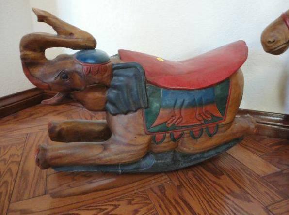 Madrigal Studios Vintage VERY HEAVY Hand Carved Painted Elephant