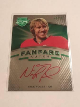 2012 Press Pass Fanfare Green NICK FOLES Red Autograph Rookie card 8/10
