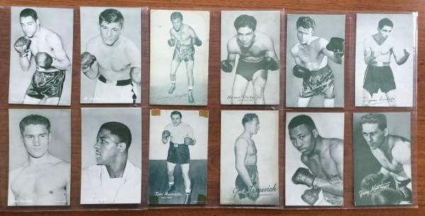 1947 Exhibit Boxing Cards - 12 Card Lot with a couple of HOF Boxers