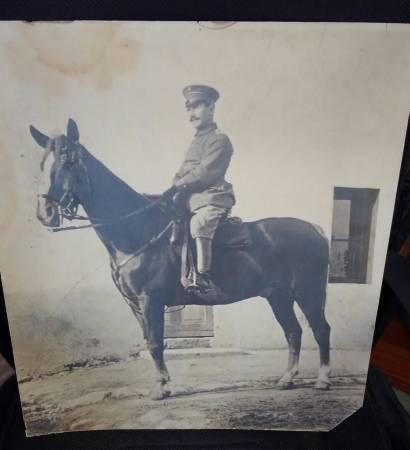Huge World War I PHOTO of German officer on horse