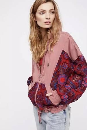 Free People Magpie Lacey Oversized Hooded Drawstring Jacket - size S