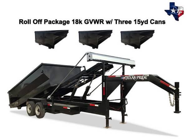 2019 Texas Pride 7x16 GN Roll Off Package Trailer 18K GVWR $533/mo*