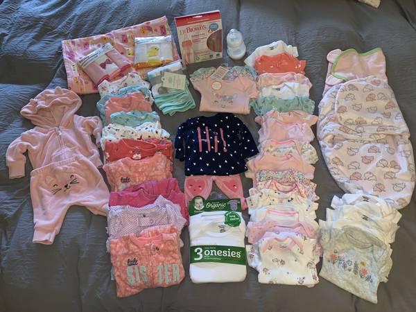 Huge lot baby girl clothes NB only, brand new!