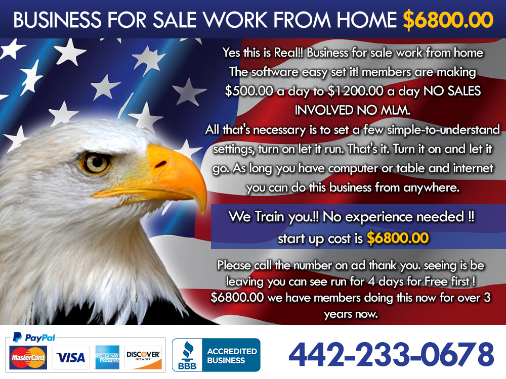 Business for sale work from Home