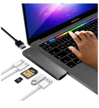 USB Type-C HUB Adapter, 7-in-1 Multi Port Dongle for 2016 and later MacBook Pro