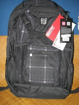 Backpack FUL 5238BP Travel Bag Brand New with Tags Black Laptop Case