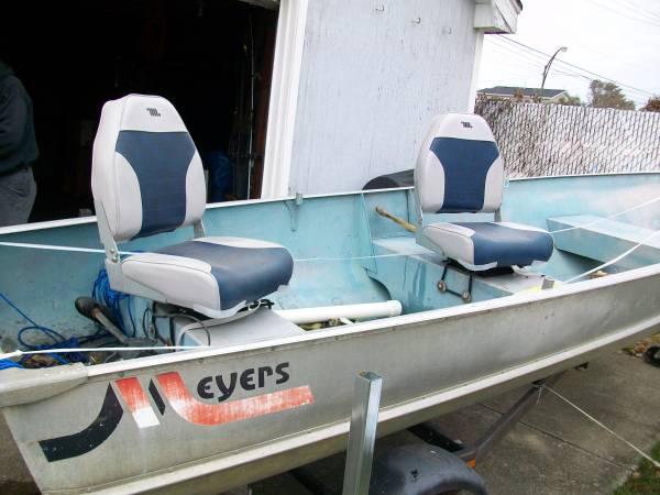 14' v-bottom aluminum boat with trailer