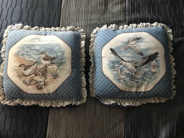 Hand-Made bed or couch pillows:  set of 2