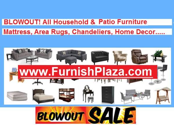 Blowout Discounts! All Furniture & Mattresses, Area Rugs, Home Decor..