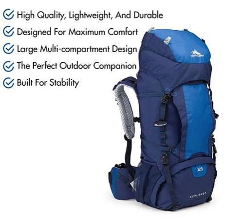 New Navy Color High Sierra Explorer 55L Backpacking, Hiking, Camping