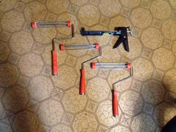 3 Paint Roller Frames and FREE Caulking Gun