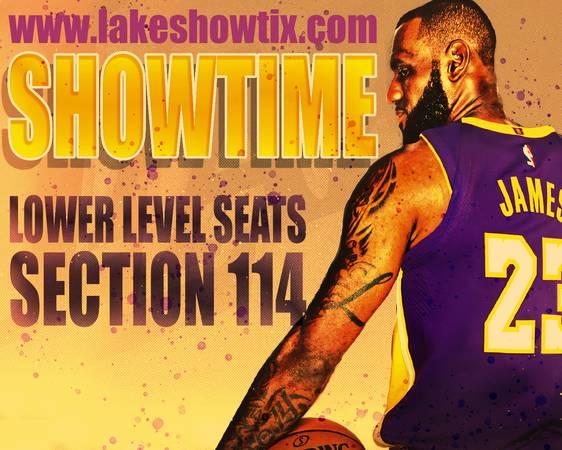 Los Angeles Lakers 2 Tickets Section 114 Staples Center