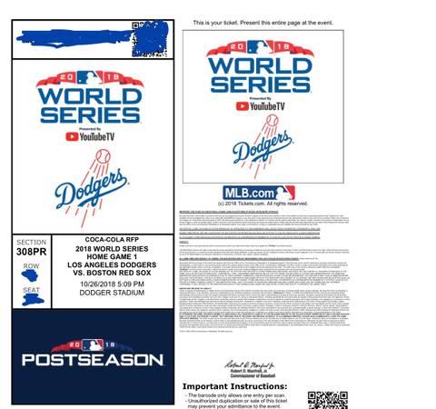 Dodgers vs. Red Sox World Series Game 3 Friday