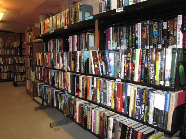 Used books, CDs, DVDs, puzzles.